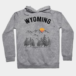 Wyoming State Vintage Retro Hoodie